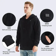 unisex USB heated hoodie – product image 3