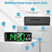 13-inch digital wall clock with temperature and date – product image 6