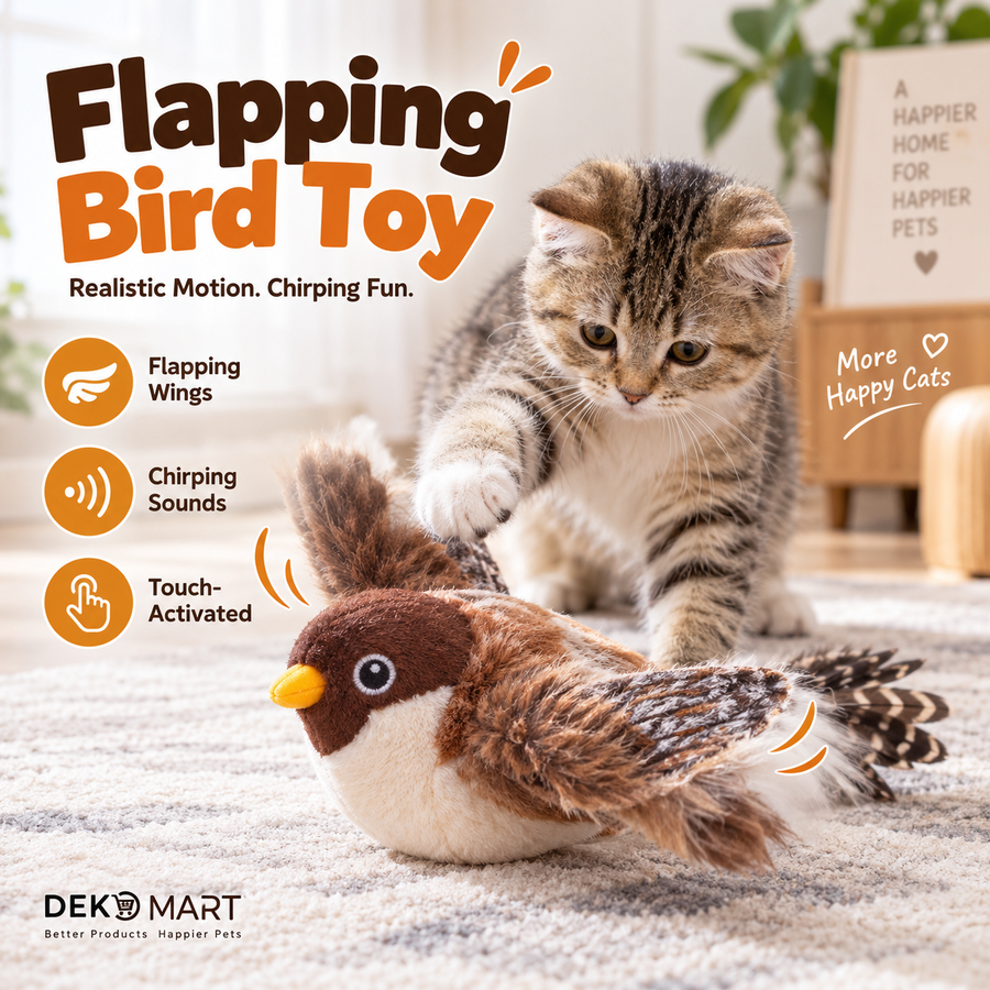 interactive flapping bird cat toy