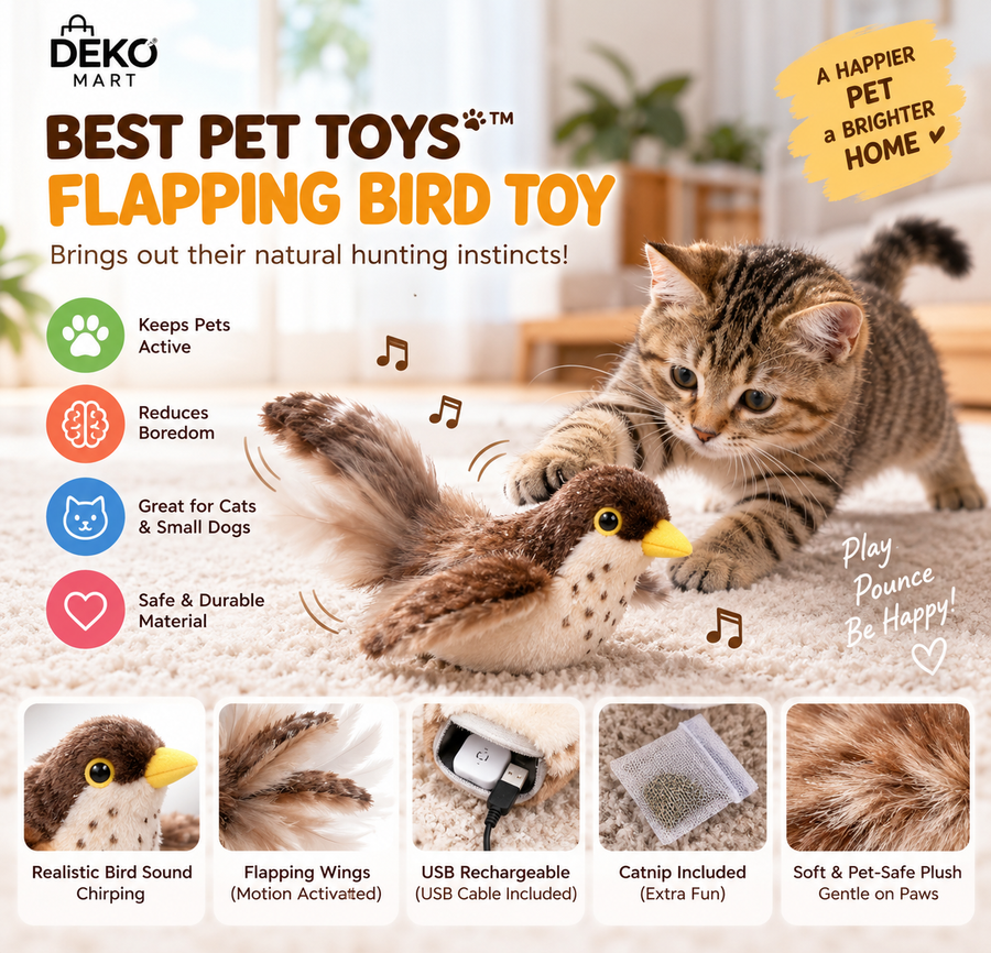 interactive flapping bird cat toy – product image 2