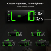13-inch digital wall clock with temperature and date – product image 8