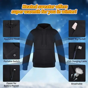 unisex USB heated hoodie – product image 4