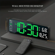 13-inch digital wall clock with temperature and date – product image 10